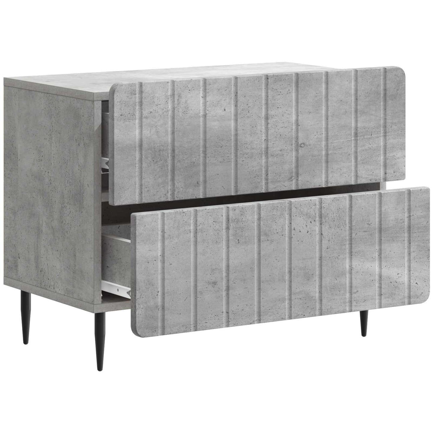 Armadio da Notte Grigio Cemento 62 x 34,5 x 49,5 cm