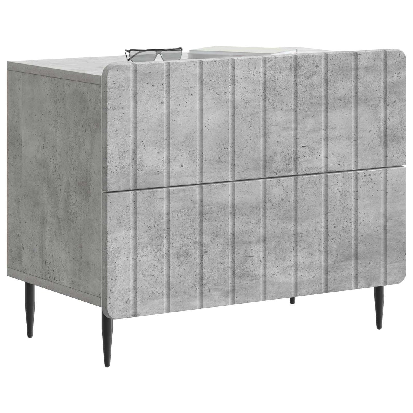 Armadio da Notte Grigio Cemento 62 x 34,5 x 49,5 cm