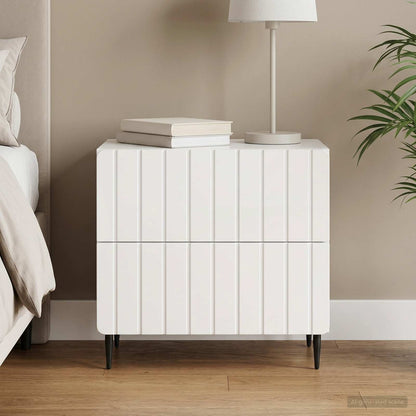 Armadio da Notte con cassetto Bianco Lucido 62 x 34,5 x 49,5 cm