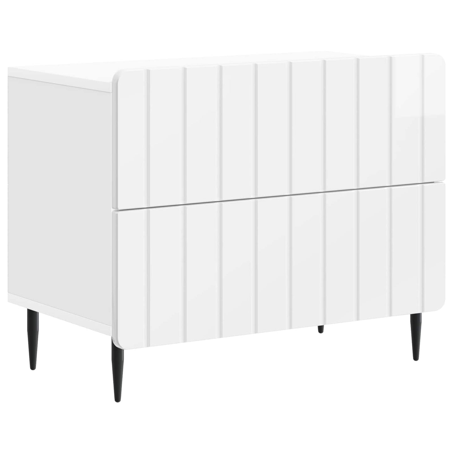 Armadio da Notte con cassetto Bianco Lucido 62 x 34,5 x 49,5 cm