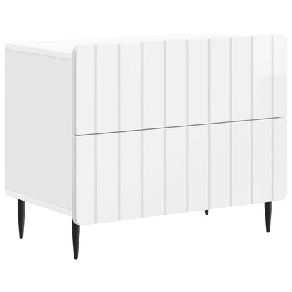 Armadio da Notte con cassetto Bianco Lucido 62 x 34,5 x 49,5 cm