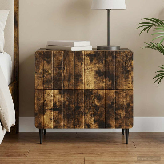 Armadio da Notte con cassetto Rovere Fumo 62 x 34,5 x 49,5 cm | homemem39
