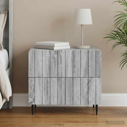 Armadio da Notte con cassetto Grigio Sonoma 62 x 34,5 x 49,5 cm