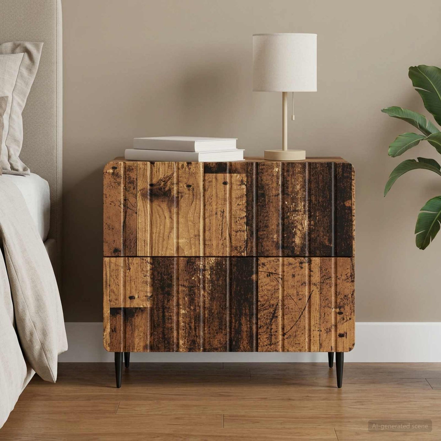 Armadio da Notte con cassetto Legno antico 62 x 34,5 x 49,5 cm