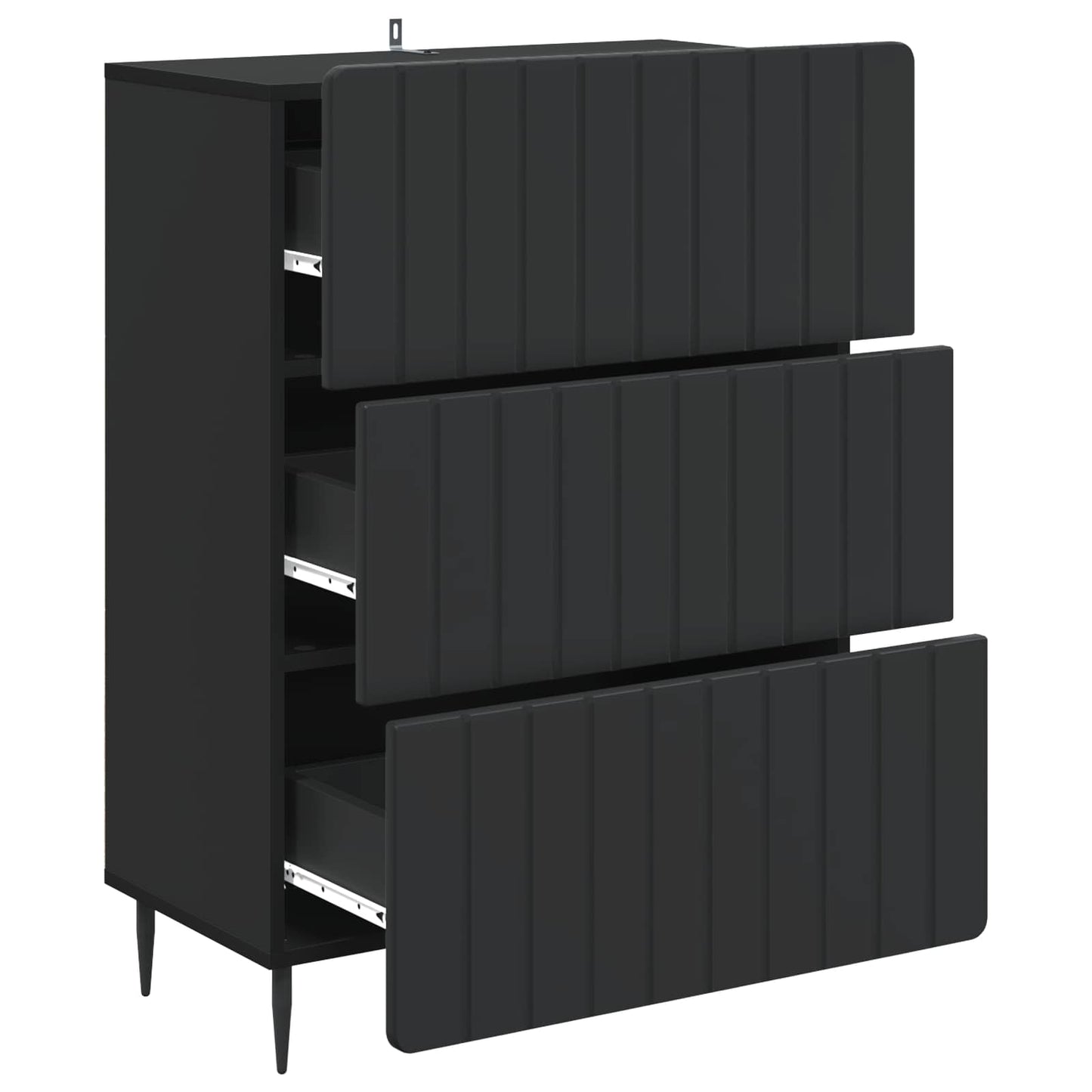 Mobile con Cassetti Nero 66 x 34,5 x 92 cm Legno ingegnerizzato | homemem39