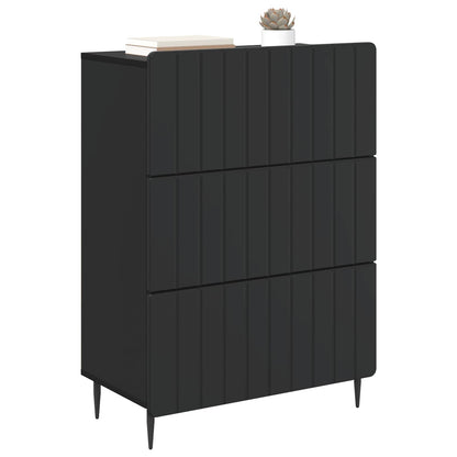 Mobile con Cassetti Nero 66 x 34,5 x 92 cm Legno ingegnerizzato