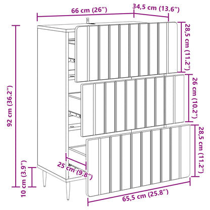 Mobile con Cassetti Bianco Lucido 66 x 34,5 x 92 cm | homemem39