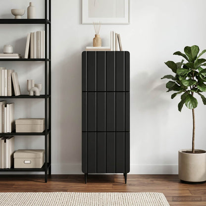 Mobile con Cassetti Nero 33 x 34,5 x 92 cm Legno ingegnerizzato