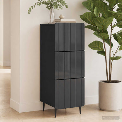 Mobile con Cassetti Nero 33 x 34,5 x 92 cm Legno ingegnerizzato