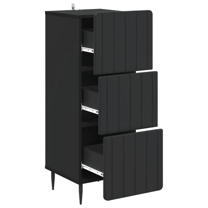 Mobile con Cassetti Nero 33 x 34,5 x 92 cm Legno ingegnerizzato