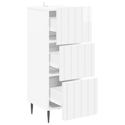 Mobile con Cassetti Bianco Lucido 33 x 34,5 x 92 cm