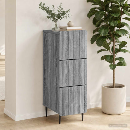Mobile con Cassetti Grigio Sonoma 33 x 34,5 x 92 cm
