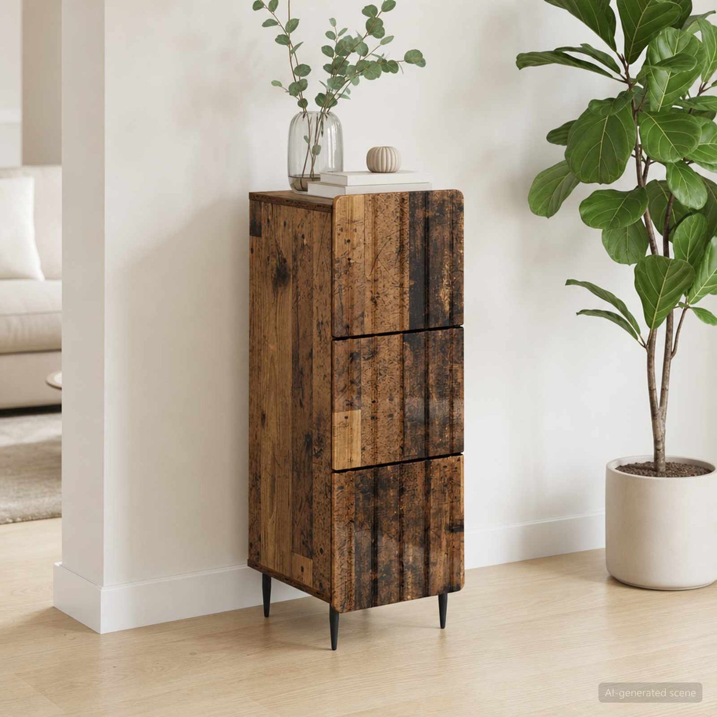 Mobile con Cassetti Legno antico 33 x 34,5 x 92 cm