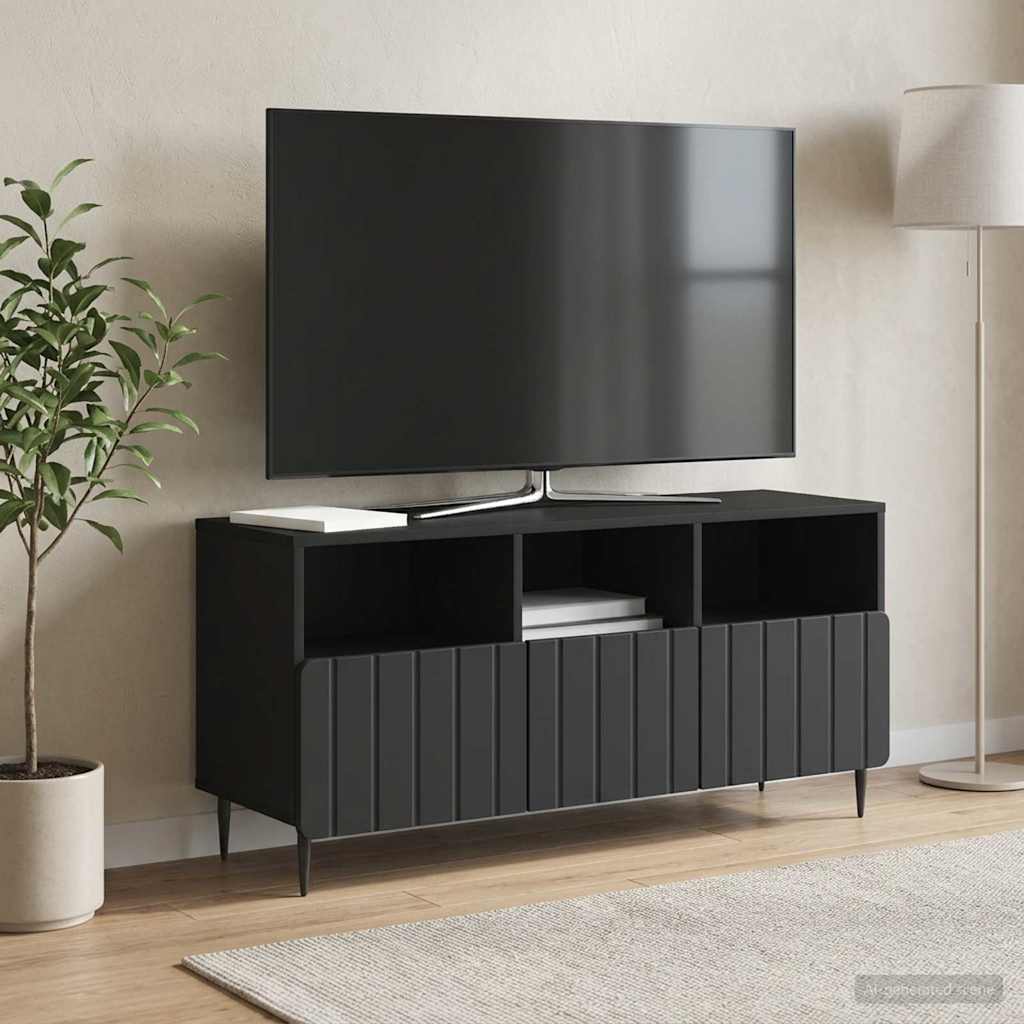 Mobile TV Nero 102 x 34,5 x 50 cm Legno ingegnerizzato