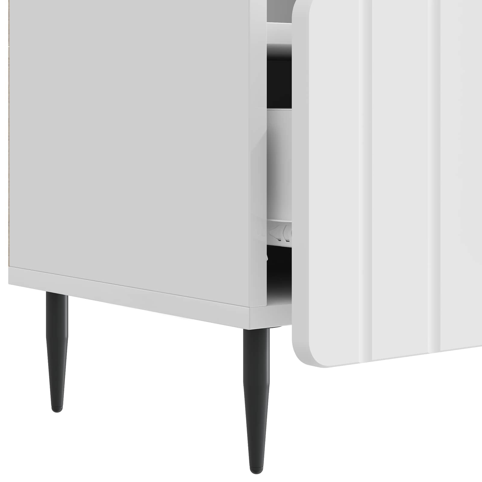 Mobile TV Bianco Lucido 102 x 34,5 x 50 cm Legno ingegnerizzato | homemem39