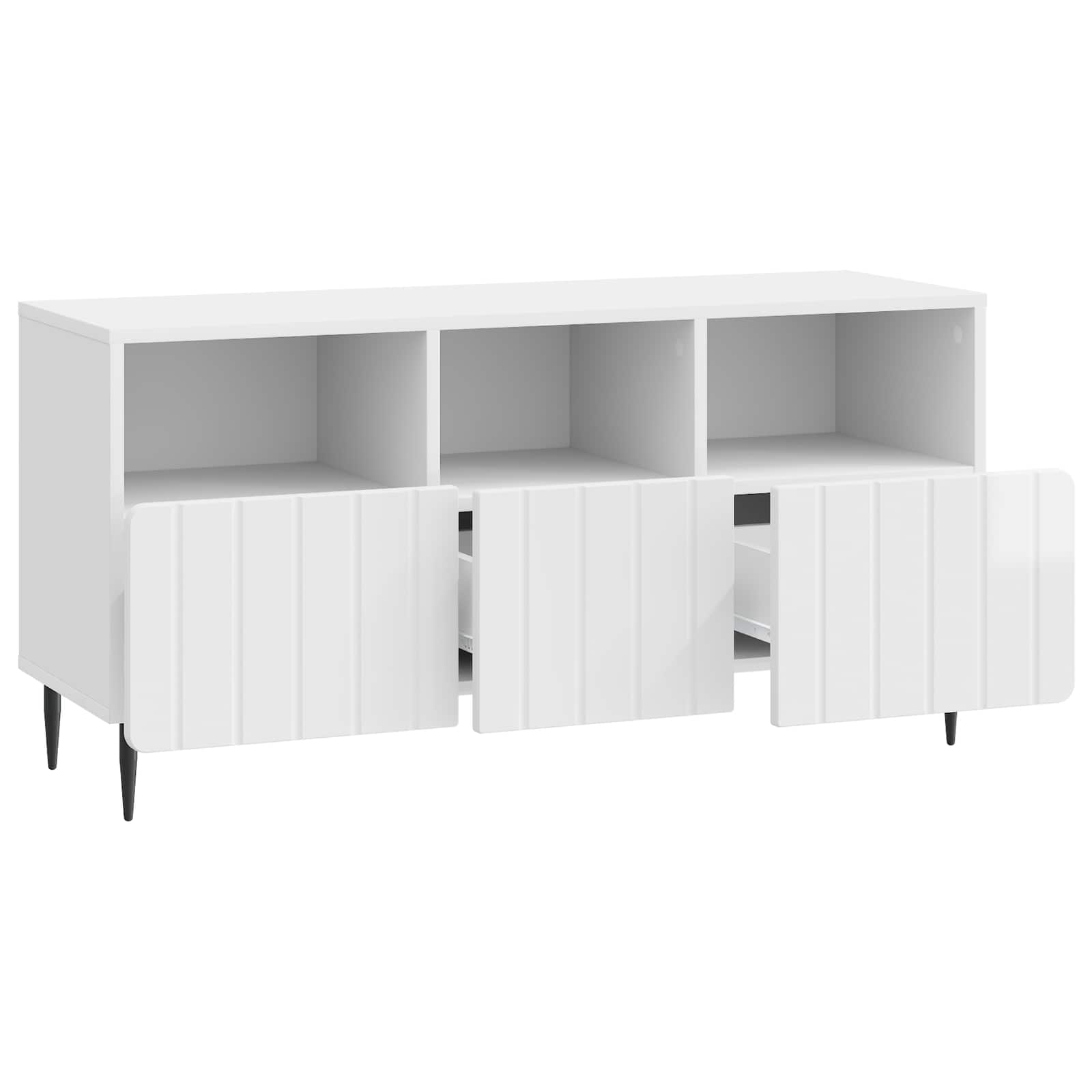 Mobile TV Bianco Lucido 102 x 34,5 x 50 cm Legno ingegnerizzato | homemem39