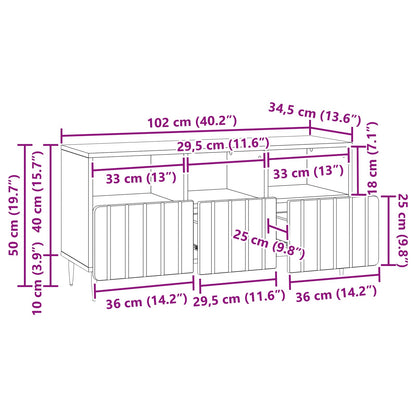 Mobile TV Bianco Lucido 102 x 34,5 x 50 cm Legno ingegnerizzato | homemem39