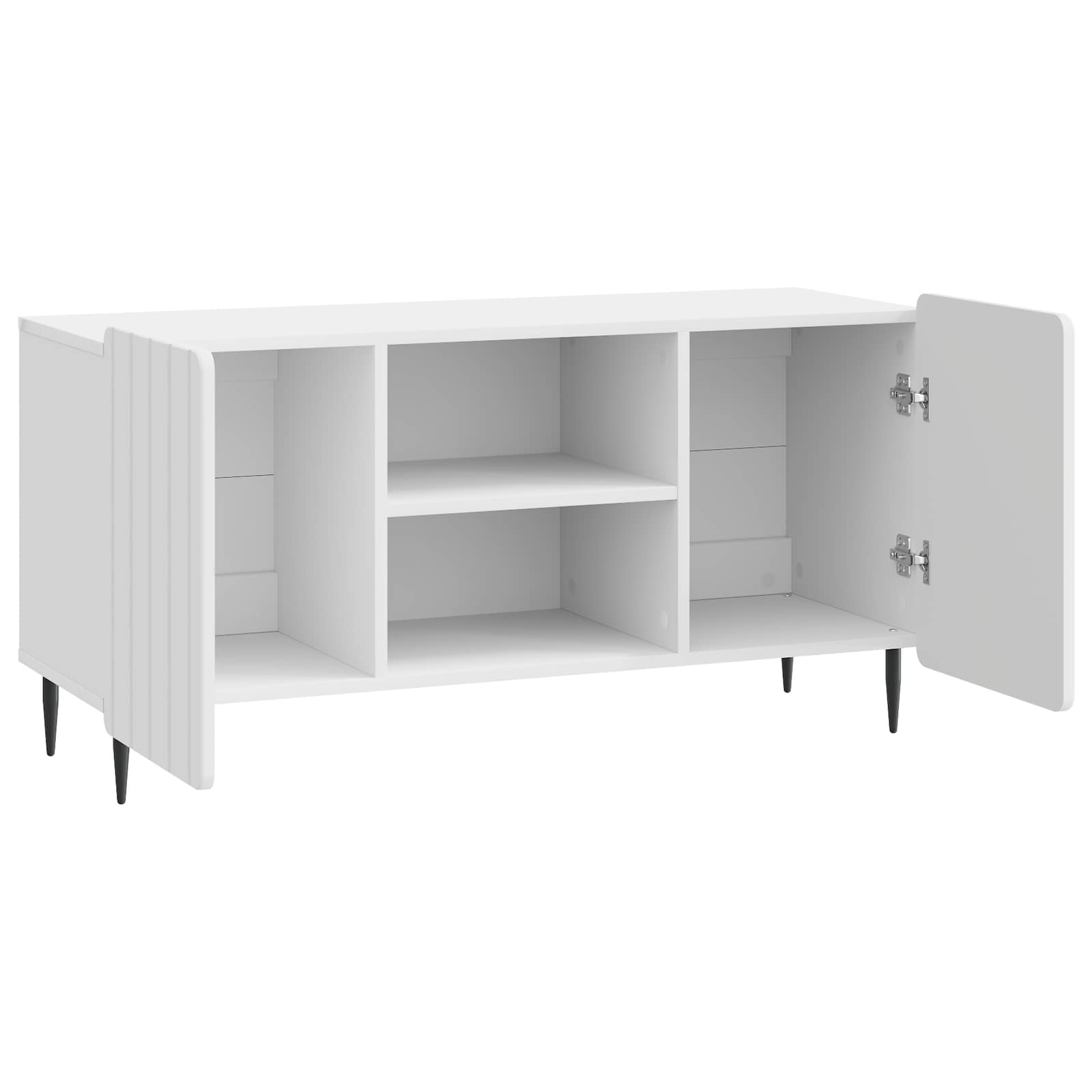 Mobile TV Bianco Lucido 102 x 34,5 x 52 cm Legno ingegnerizzato | homemem39