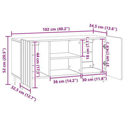 Mobile TV Rovere Fumo 102 x 34,5 x 52 cm Legno ingegnerizzato | homemem39