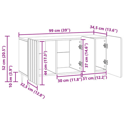 Mobile TV Rovere Sonoma 99 x 34,5 x 52 cm Legno ingegnerizzato | homemem39