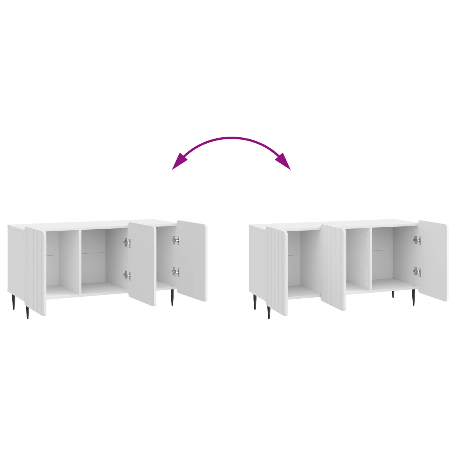Mobile TV Bianco Lucido 99 x 34,5 x 52 cm Legno ingegnerizzato | homemem39