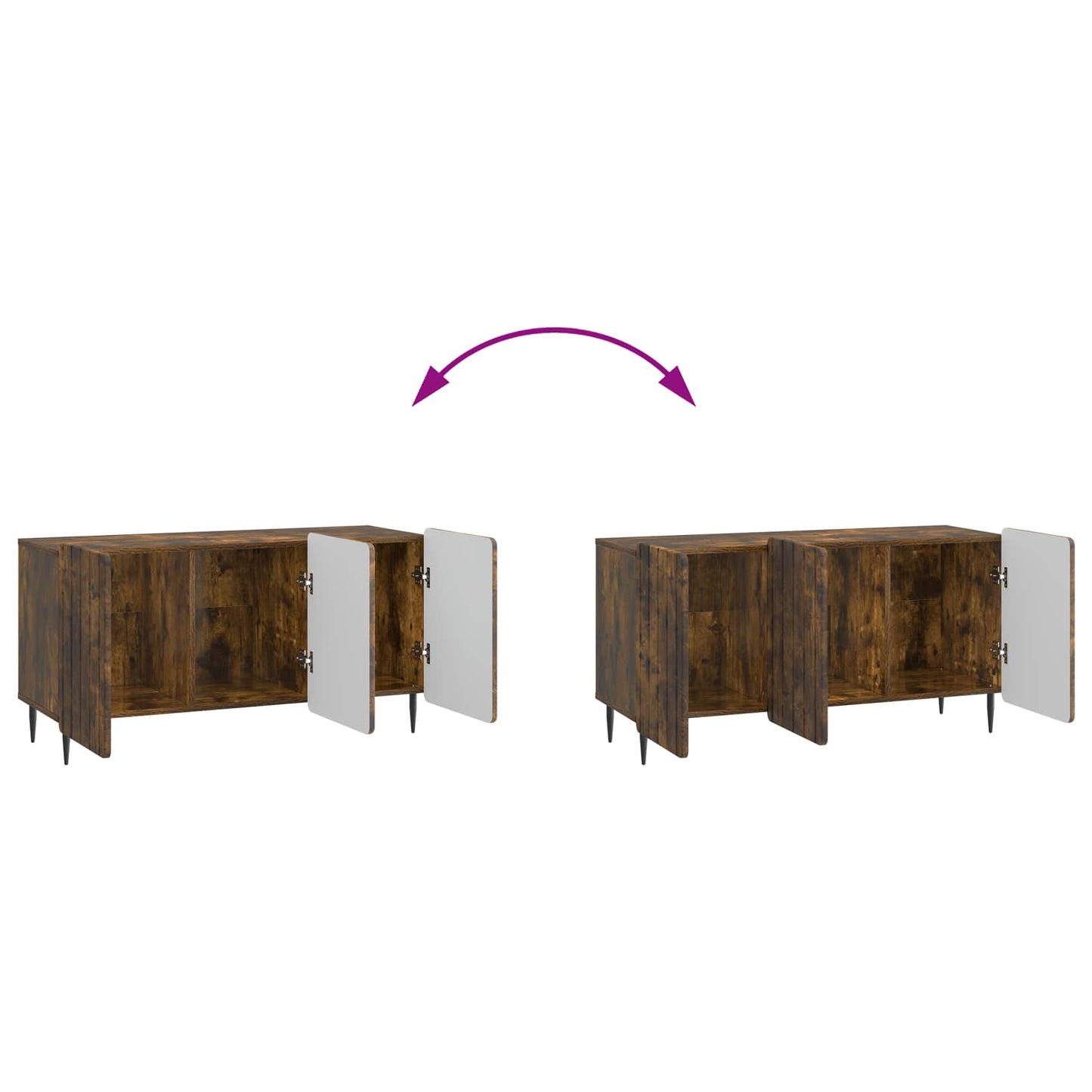 Mobile TV Rovere Fumo 99 x 34,5 x 52 cm Legno ingegnerizzato | homemem39