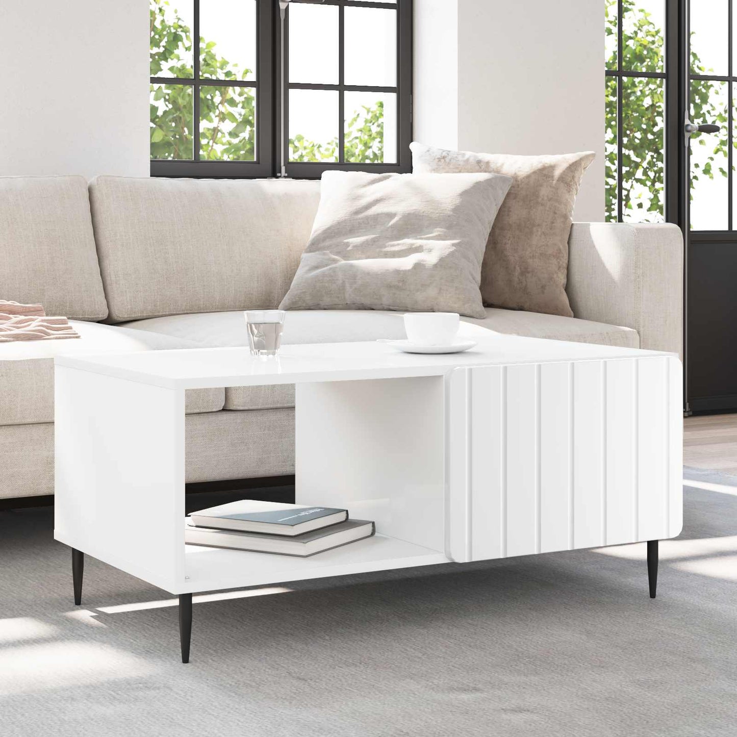 Tavolino da salotto Bianco 90 x 50 x 40 cm Legno ingegnerizzato | homemem39