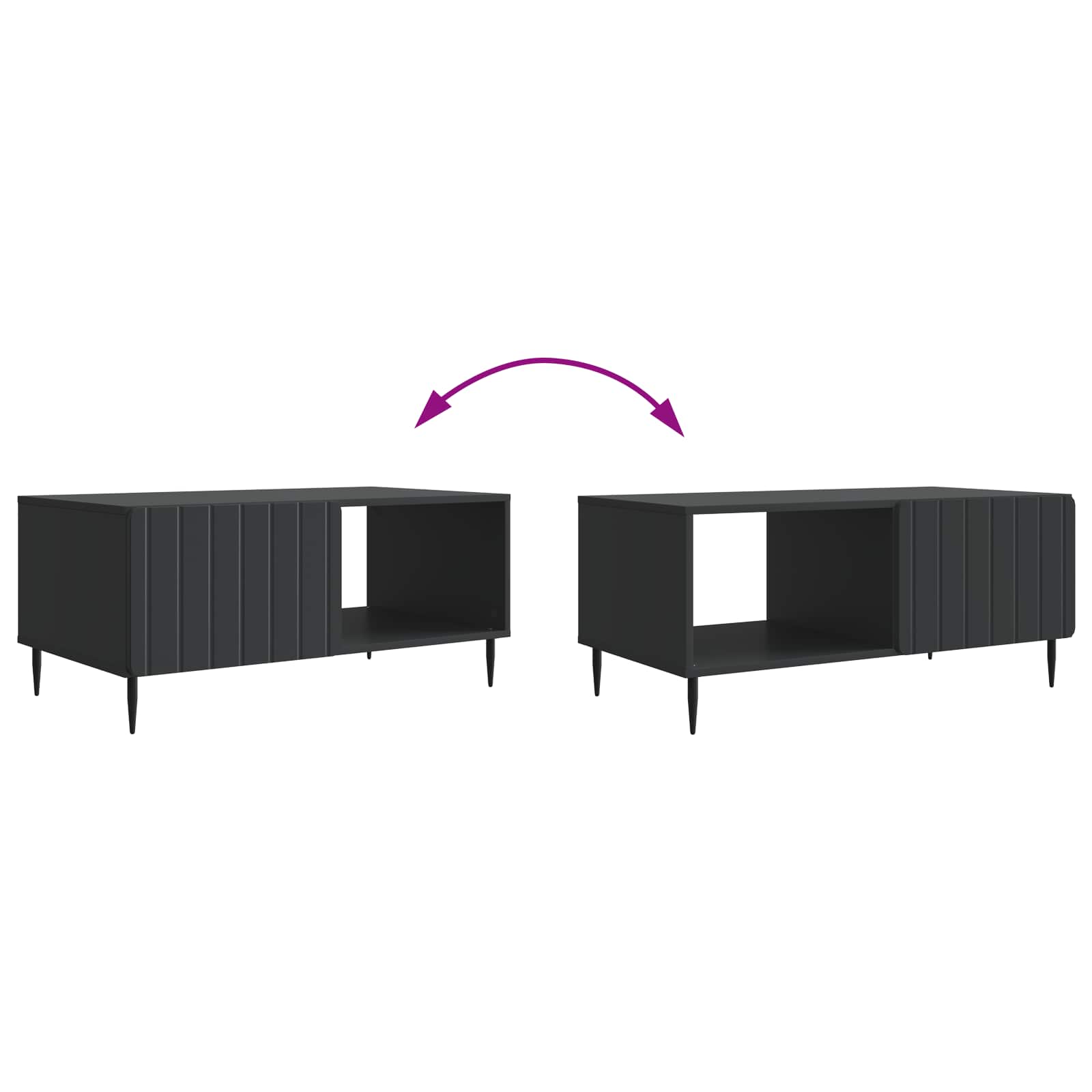 Tavolino da salotto Nero 90 x 50 x 40 cm Legno ingegnerizzato | homemem39