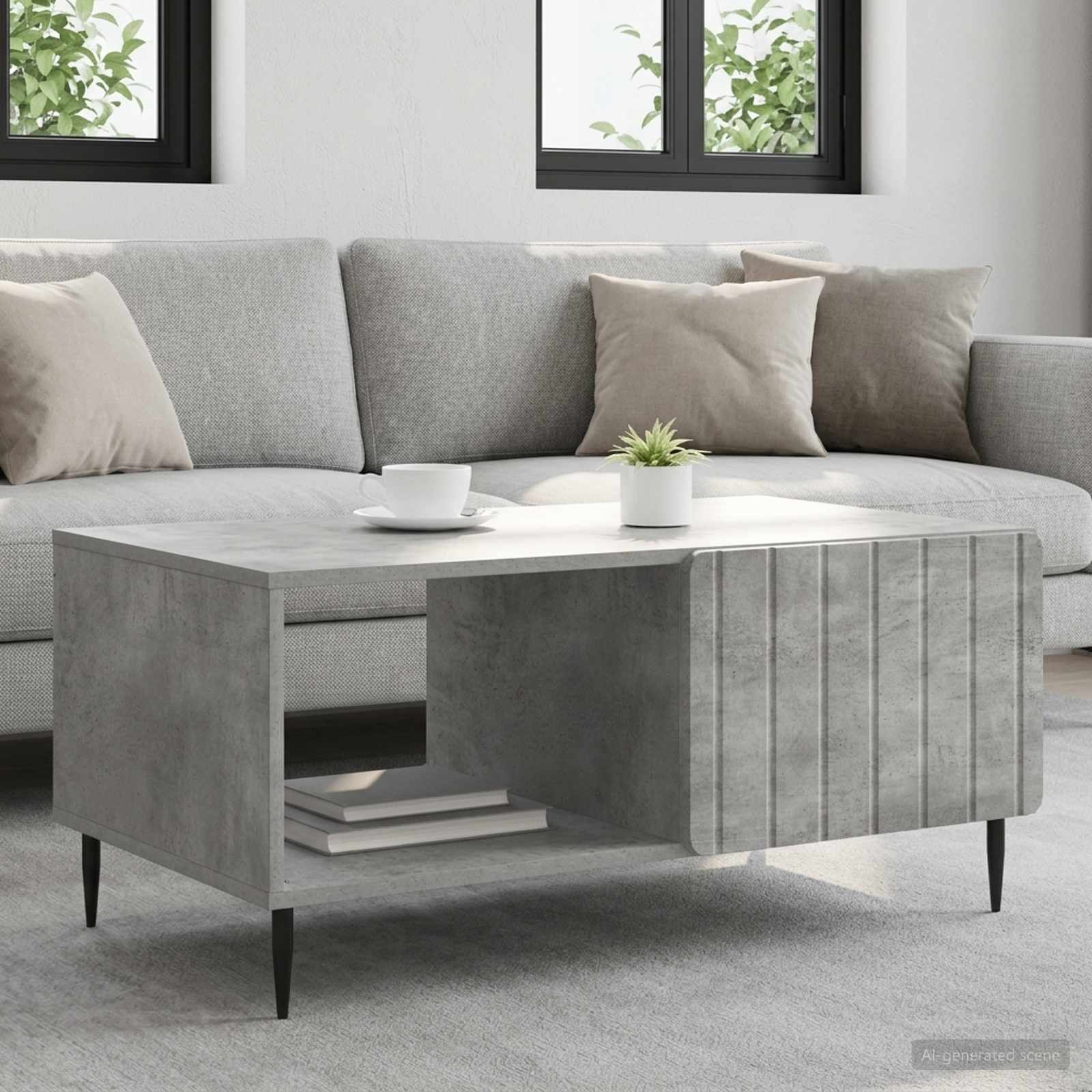 Tavolino da salotto Grigio Cemento 90 x 50 x 40 cm | homemem39