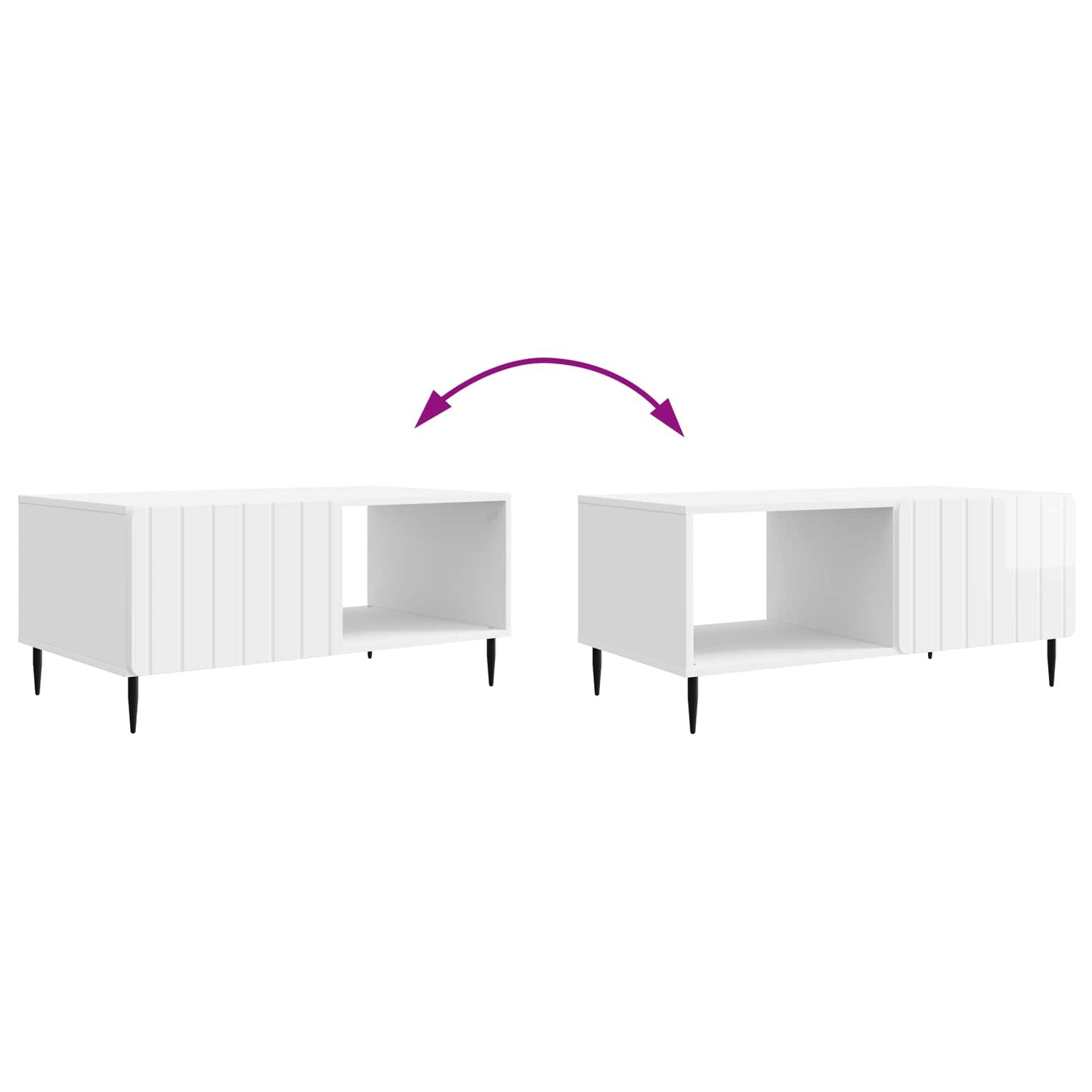 Tavolino da salotto Bianco Lucido 90 x 50 x 40 cm | homemem39