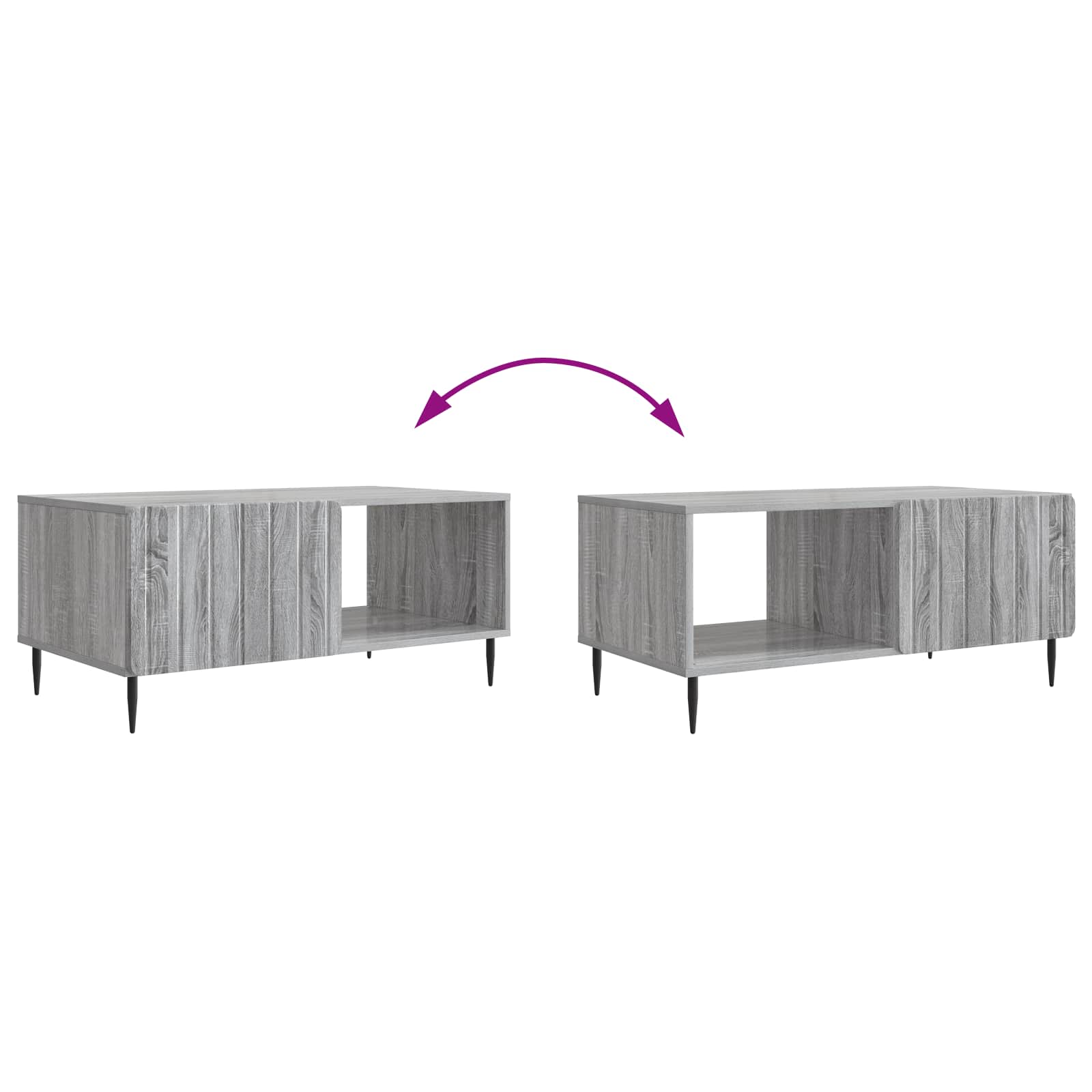 Tavolino da salotto Sonoma grigio 90 x 50 x 40 cm | homemem39