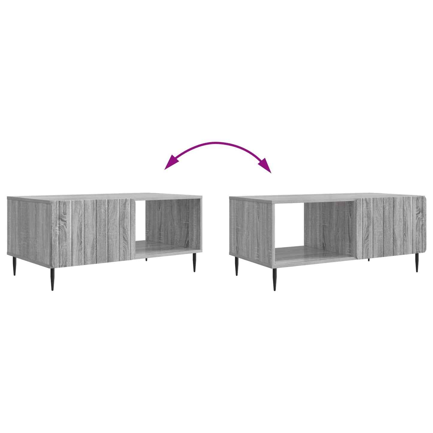 Tavolino da salotto Sonoma grigio 90 x 50 x 40 cm | homemem39