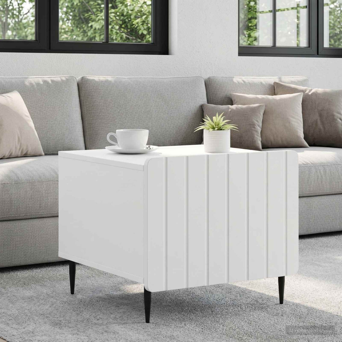 Tavolino da salotto Bianco 49 x 50 x 42 cm Legno ingegnerizzato | homemem39
