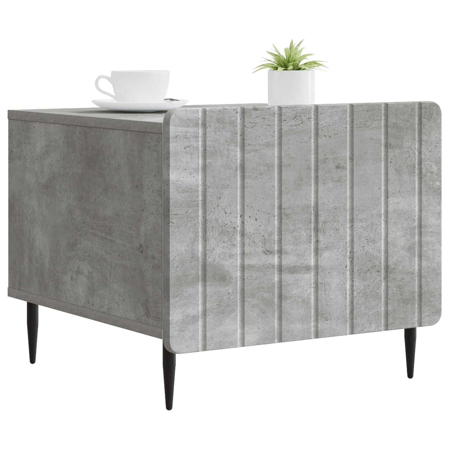 Tavolino da salotto con cassetto Grigio Cemento 49 x 50 x 42 cm | homemem39
