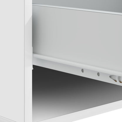 Tavolino da salotto con cassetto Bianco Lucido 49 x 50 x 42 cm | homemem39