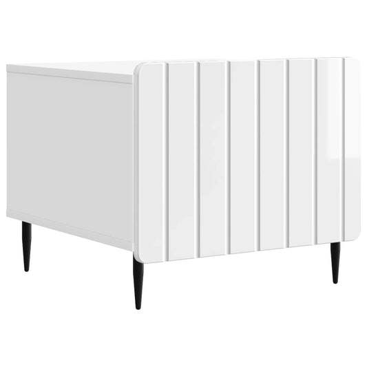 Tavolino da salotto con cassetto Bianco Lucido 49 x 50 x 42 cm