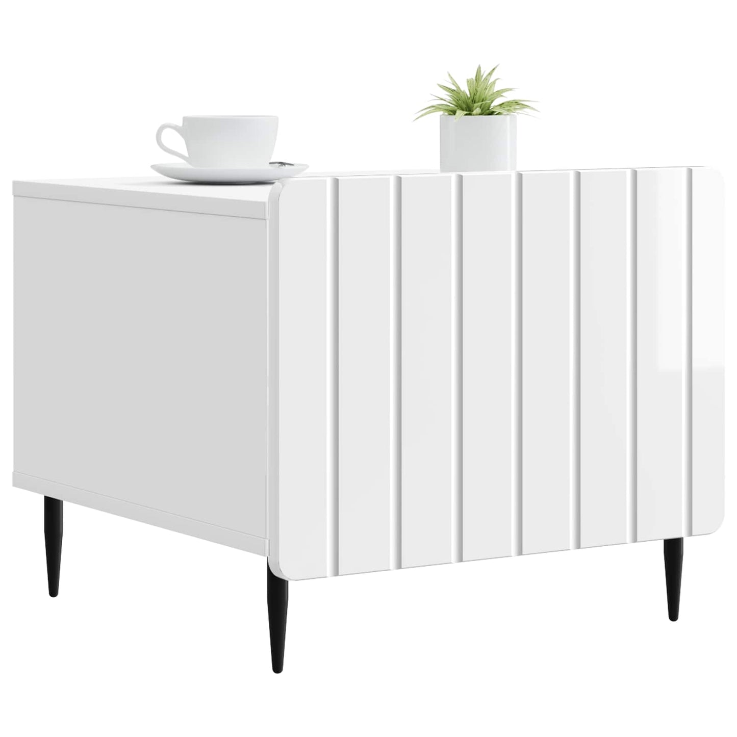 Tavolino da salotto con cassetto Bianco Lucido 49 x 50 x 42 cm | homemem39