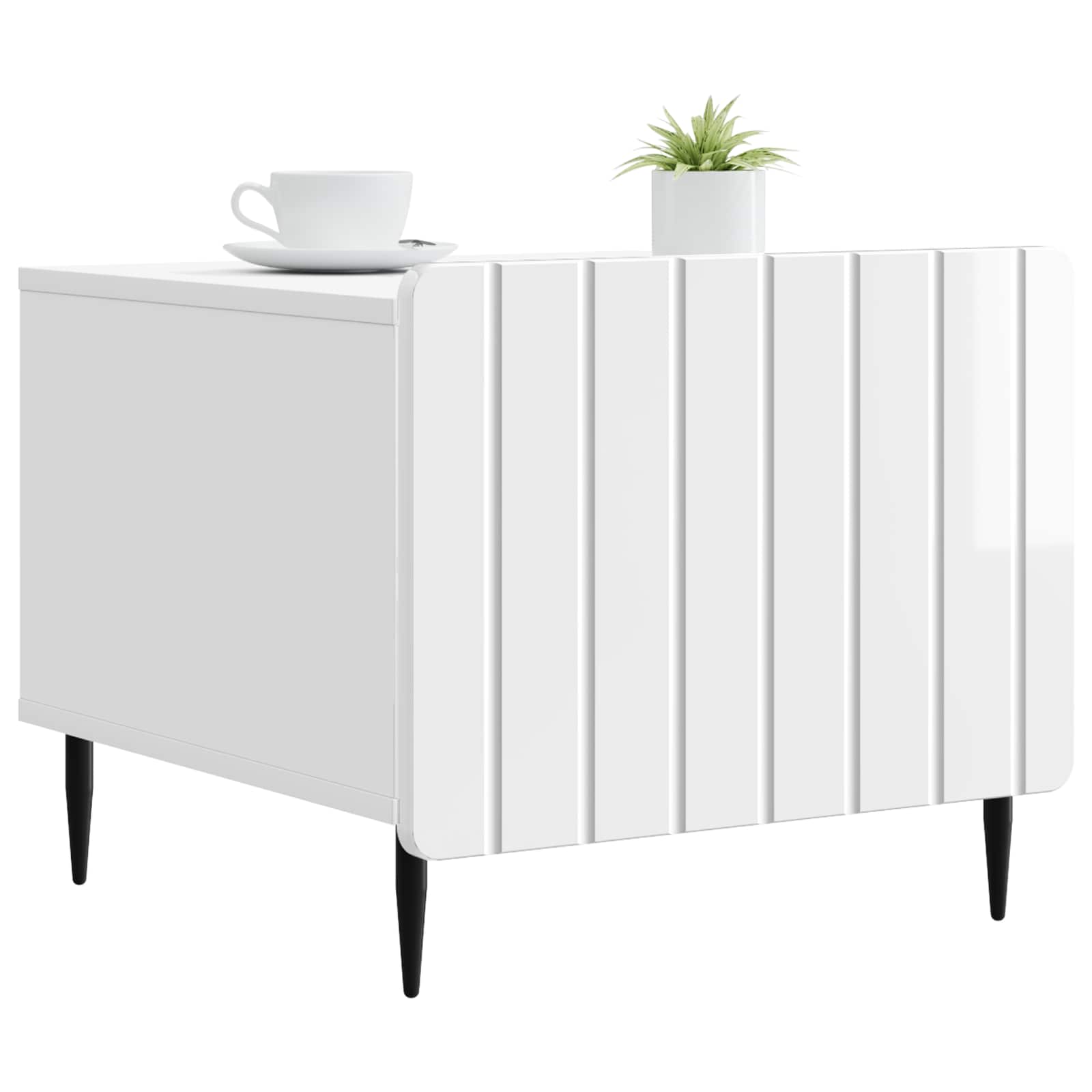 Tavolino da salotto con cassetto Bianco Lucido 49 x 50 x 42 cm | homemem39