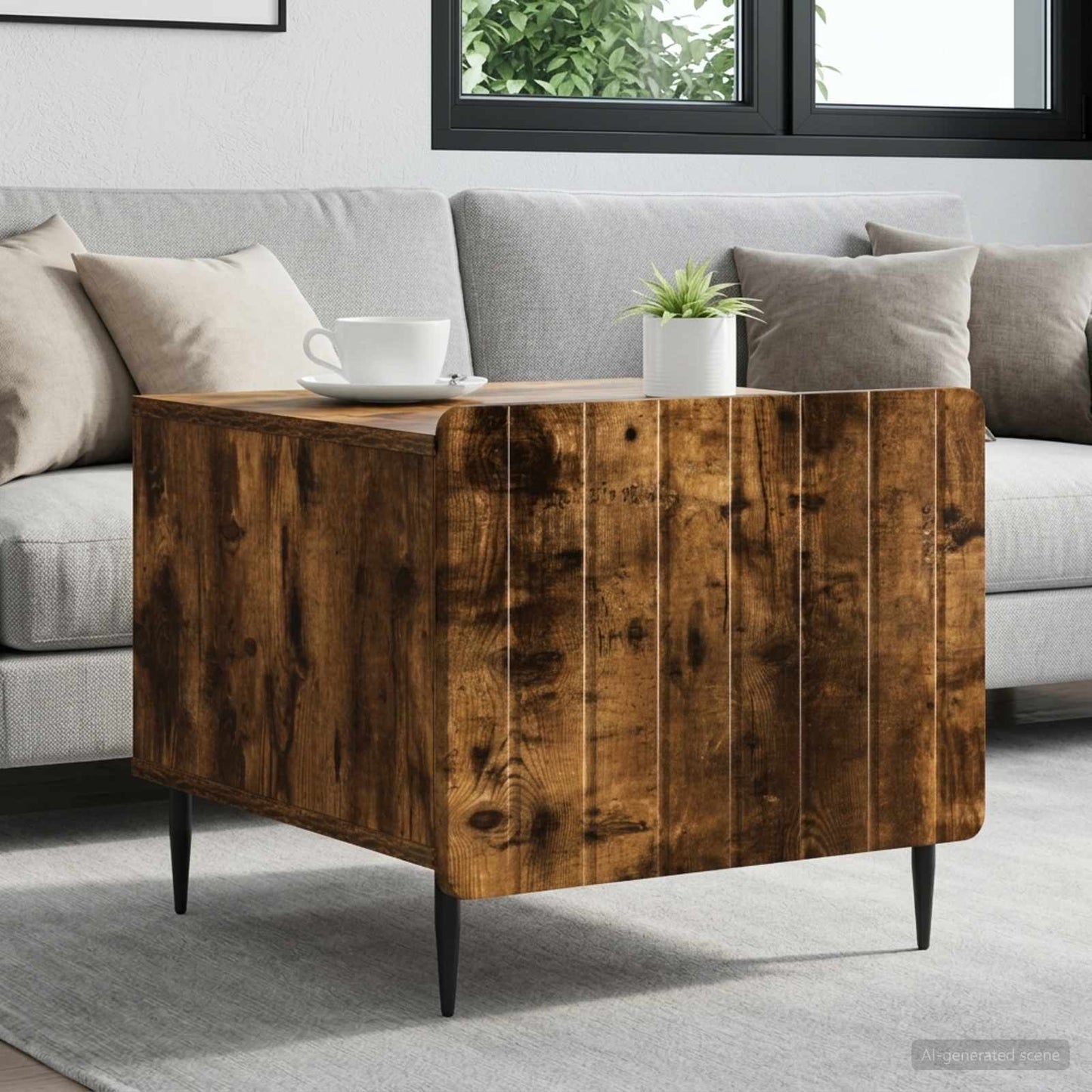 Tavolino da salotto con cassetto Rovere Fumo 49 x 50 x 42 cm