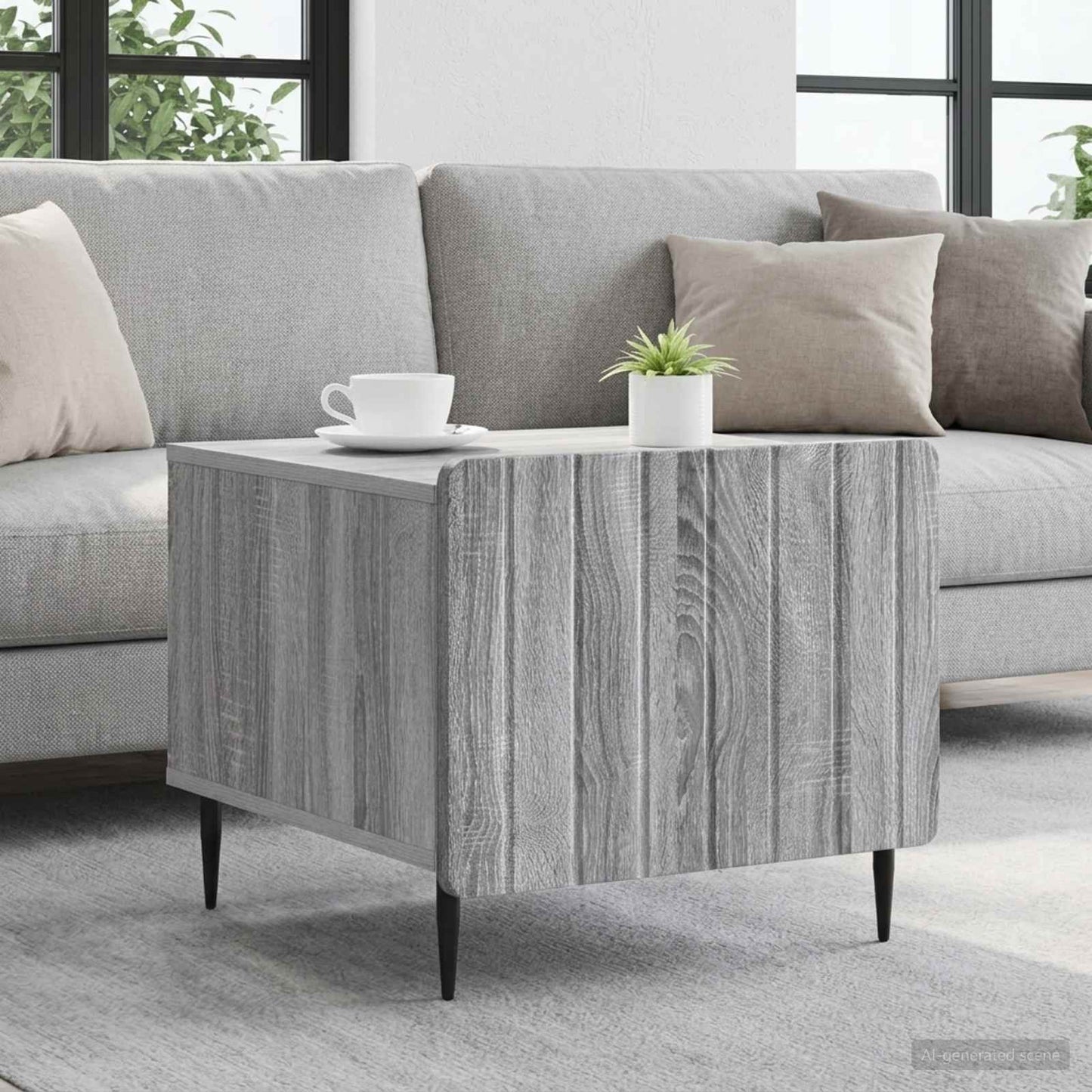 Tavolino da salotto con cassetto Grigio Sonoma 49 x 50 x 42 cm