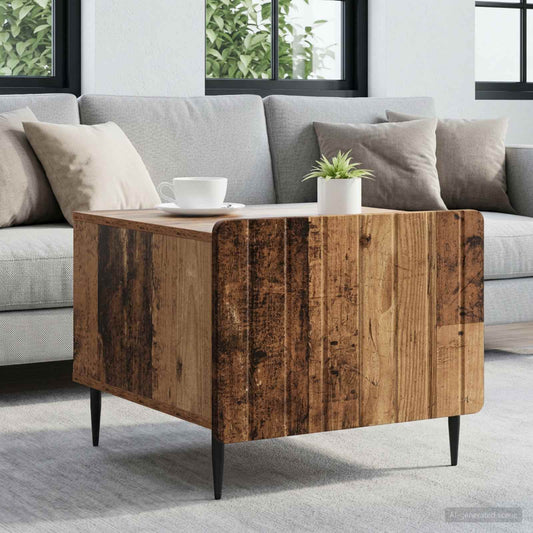 Tavolino da salotto con cassetto Legno antico 49 x 50 x 42 cm