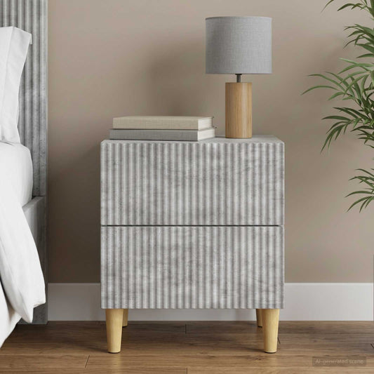 Armadio da Notte con cassetto Grigio Cemento 43 x 34,5 x 48 cm
