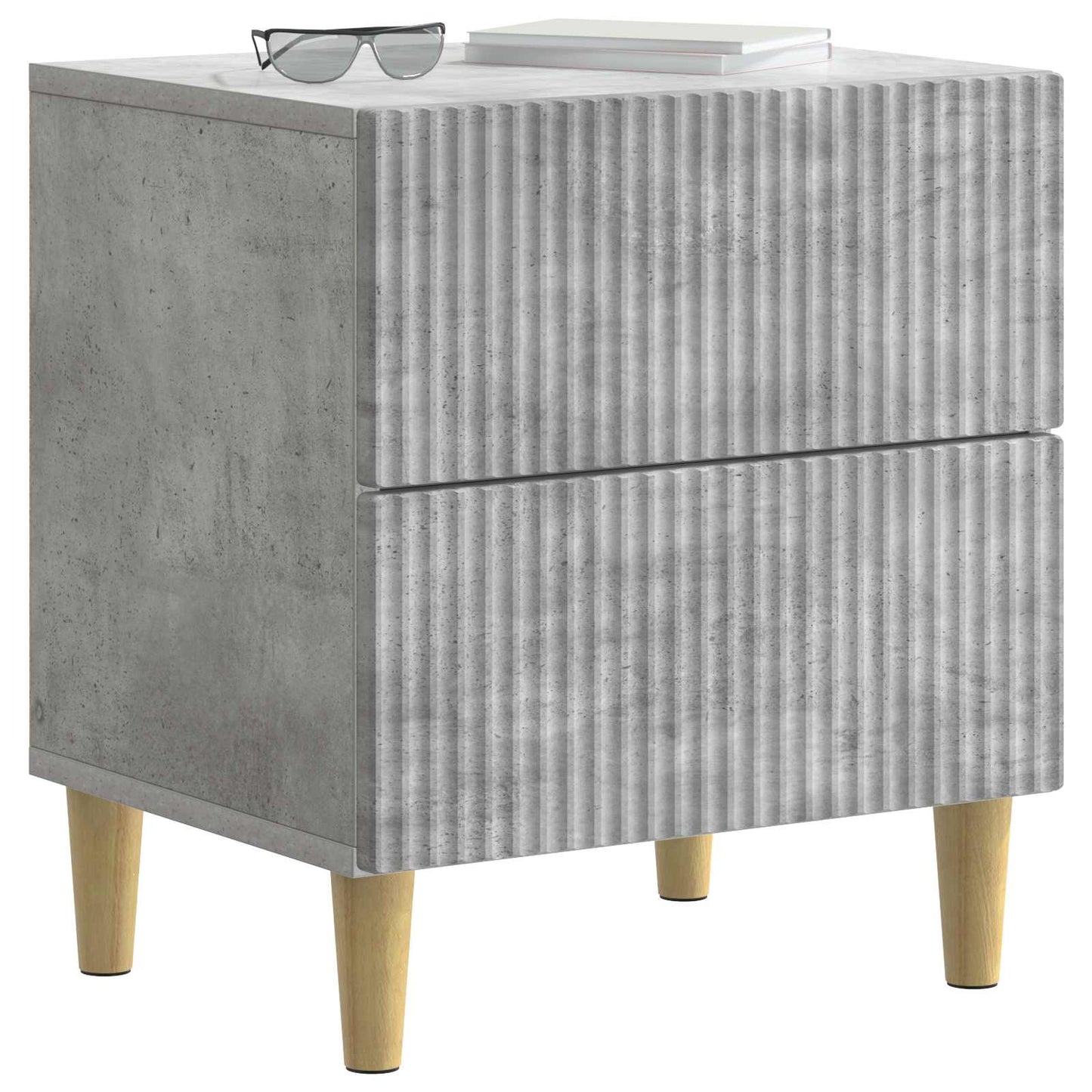 Armadio da Notte 2 pz Grigio Cemento 43 x 34,5 x 48 cm
