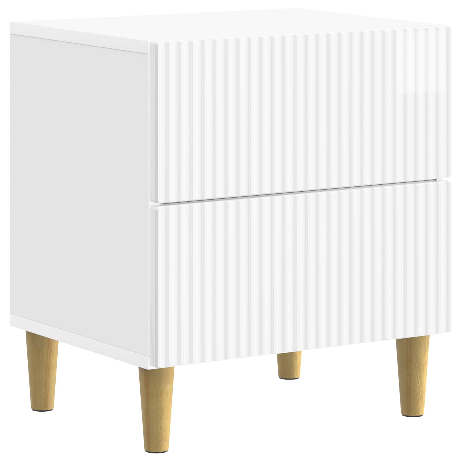 Armadio da Notte con cassetto Bianco Lucido 43 x 34,5 x 48 cm | homemem39