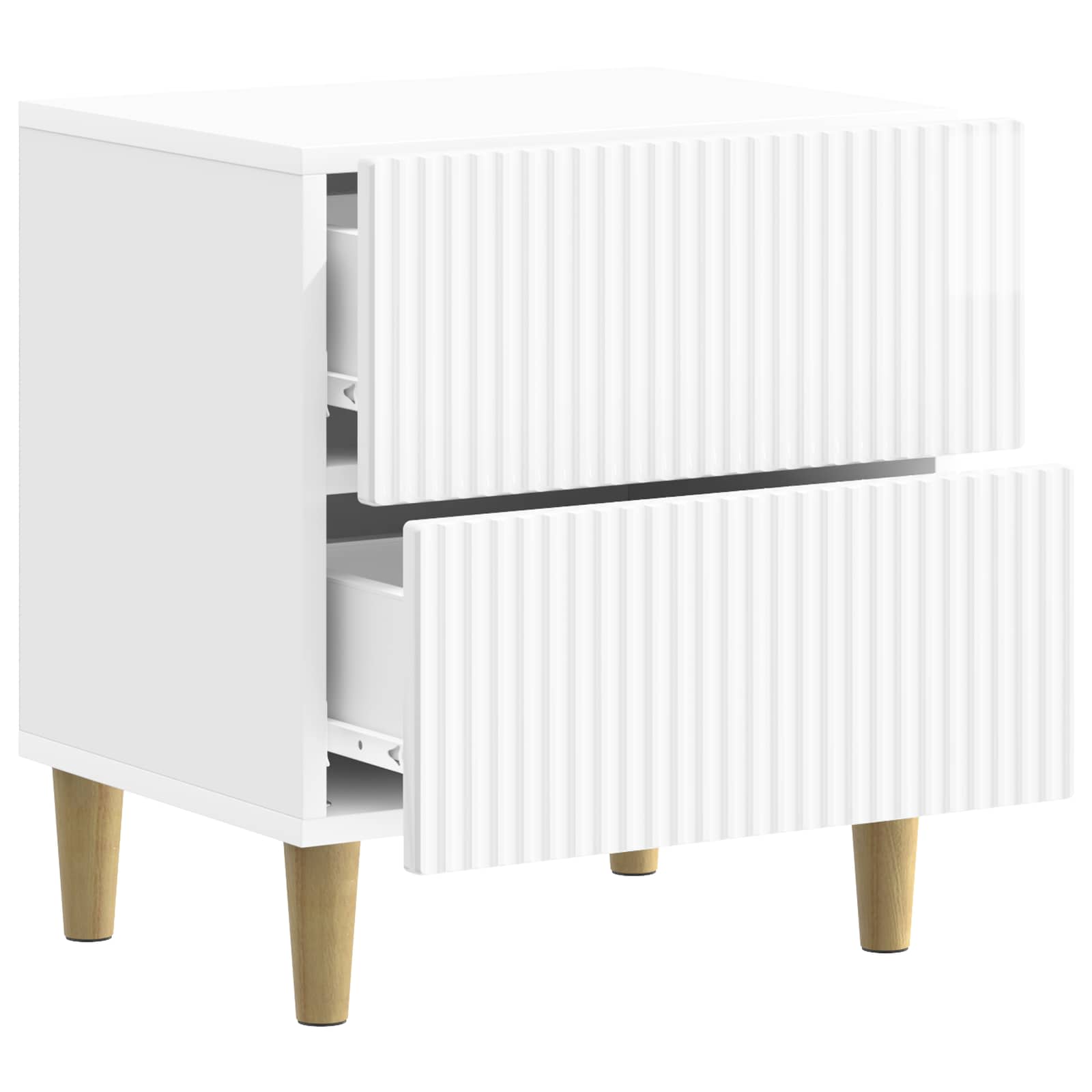 Armadio da Notte con cassetto Bianco Lucido 43 x 34,5 x 48 cm | homemem39