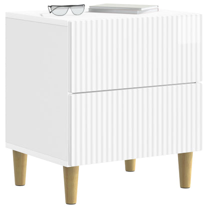 Armadio da Notte con cassetto Bianco Lucido 43 x 34,5 x 48 cm | homemem39