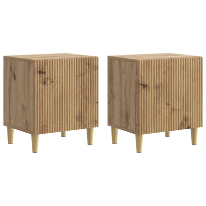 Armadio da Notte 2 pz Rovere Artigianale 43 x 34,5 x 50 cm