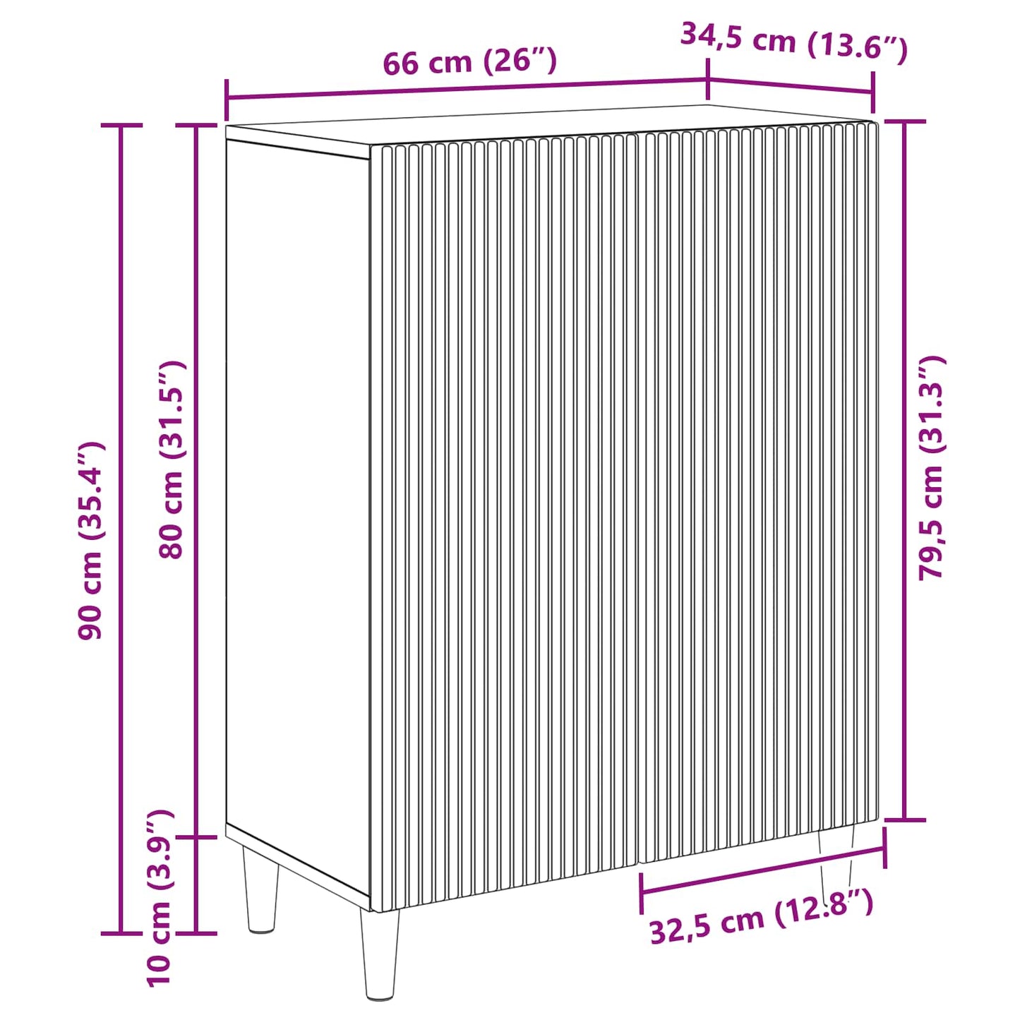 Credenza Rovere Artigianale 66 x 34,5 x 90 cm | homemem39