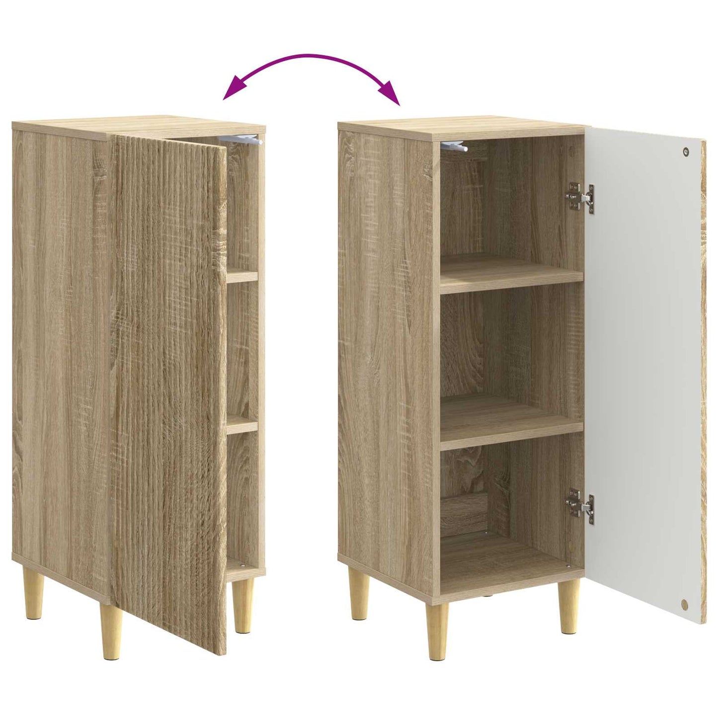 Credenza Rovere Sonoma 33 x 34,5 x 90 cm Legno ingegnerizzato