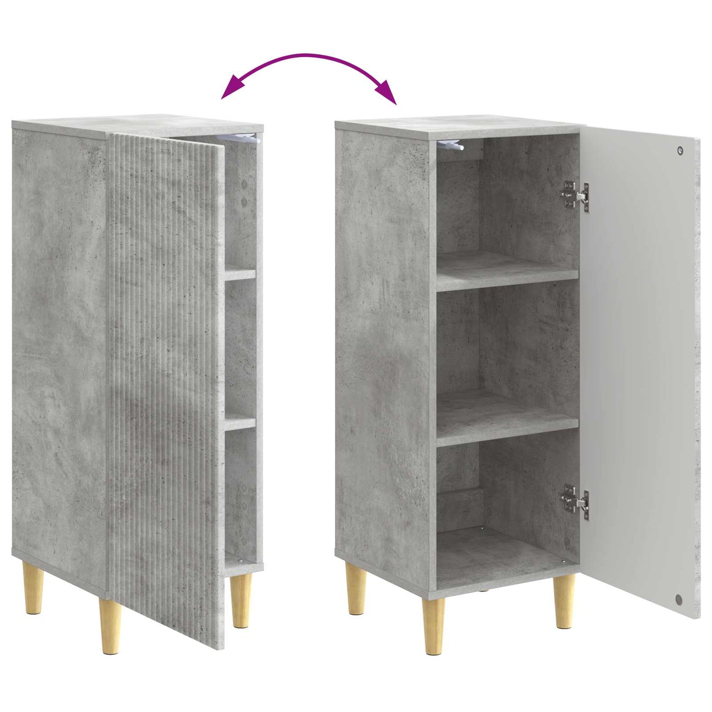 Credenza Grigio Cemento 33 x 34,5 x 90 cm Legno ingegnerizzato | homemem39